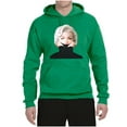 thumbnail image 2 of Wild Bobby, Hip Marilyn Monroe Portrait Classic Beauty Pose, Famous People, Unisex Graphic Hoodie Sweatshirt, Kelly, Small, 2 of 4