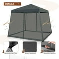 thumbnail image 6 of INTER HUT 10x10 Pop up Canopy Tent with Mesh Netting, Slant Leg Instant Screened House Gazebo, Gray, 6 of 7