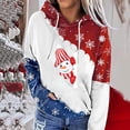 thumbnail image 2 of Chandail en Molleton d'Hiver pour Femmes, Cardigan à Col Rond Chaud, Blouse Mi-Longue Ample, Pull Imprimé de Noël, Chandail à Capuchon de Mode, 2 of 4