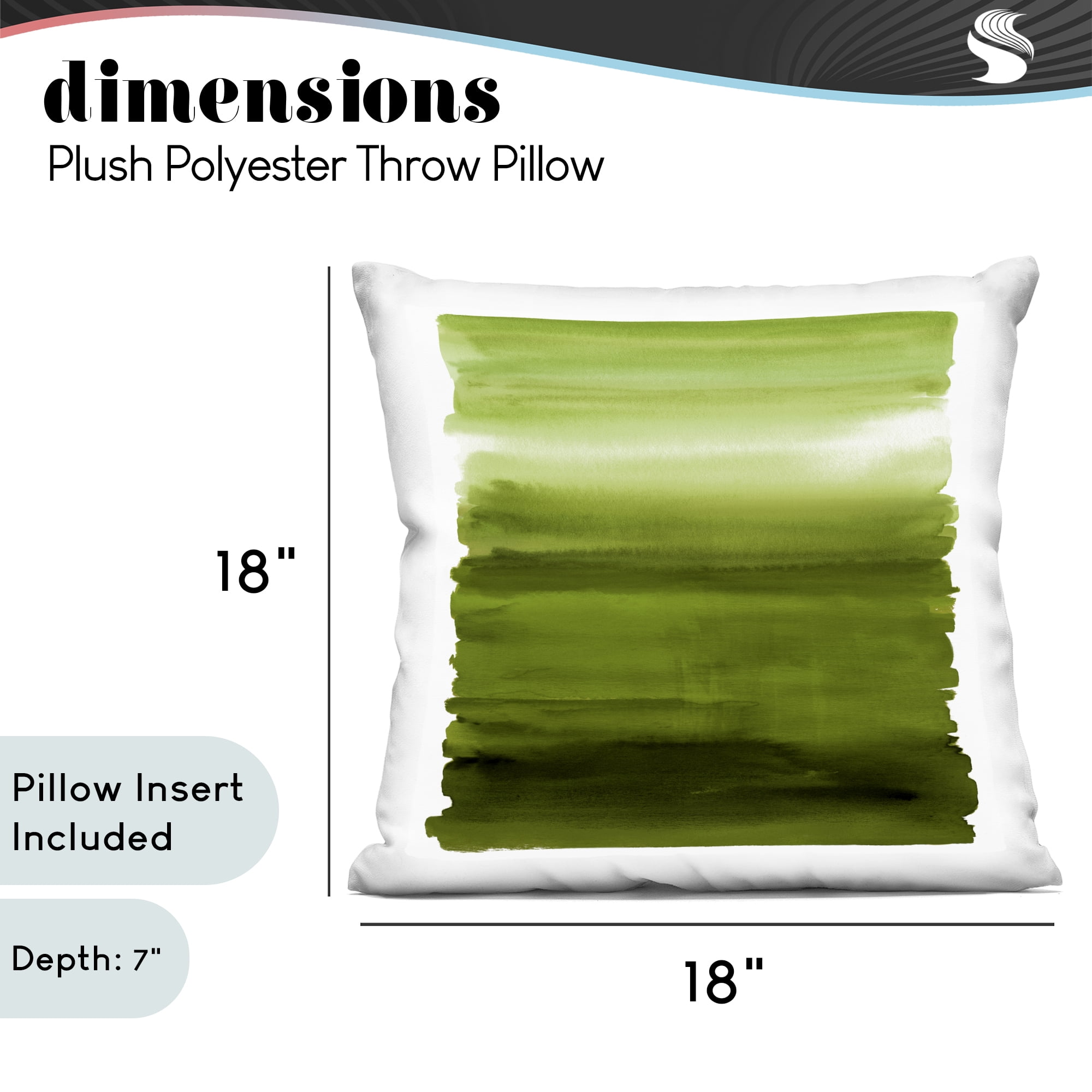Stupell Industries Earthy Green Ombre Decorative Printed Throw Pillow, design by Allie Corbin, 18 x 7 x 18