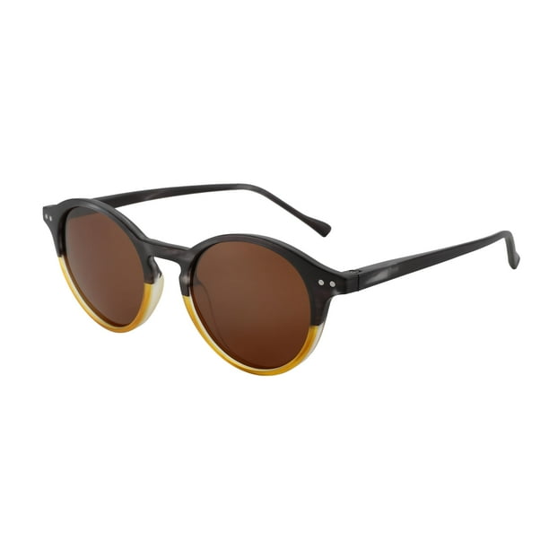 Lentes de Sol Polarizados Redondos Retro Gris Carey ZENOTTIC