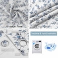 thumbnail image 4 of Blue Leaves Blackout Curtains for Bedroom/Living Room, Thermal Insulated Kitchen Curtains, Summer Botanical Elegant Pastoral Grommet Darkening Window Treatment Drapes 52"x72"x2, 4 of 8