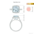 thumbnail image 4 of ANGARA Natural Classic Cushion 2.7 ct Aquamarine Halo Engagement Ring in 14K White Gold for Women (Size-9mm) | March Birthstone, Anniversary, Jewelry Gift for Women | Natural Aquamarine Ring, 4 of 8