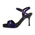 thumbnail image 2 of Miluxas Women's Square Toe Bow Heels Ankle Strap for Wedding Party Dress Shoes Blue 9(42), 2 of 9