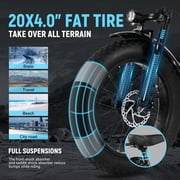 Qlife Triker Plus Electric Bike, Over 750W Brushless Motor Electric Tricycle for Adults, 48V 13Ah, Max 20MPH Up to 65 Miles ,20x4.0 Fat Tire E-Bike(black)