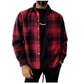 thumbnail image 2 of LEKWK Mens Flannel Shirts Plaid Long Sleeve Button Down Shirt Collar Lightweight Fall Winter Casual Outerwear for Business Casual Work Office, 2 of 9