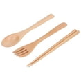 thumbnail image 1 of Kitchen Tableware Set, Heat Resistance Wooden 3PCS/Set Cutlery Set  for Hotel for Home for Restaurant, 1 of 8