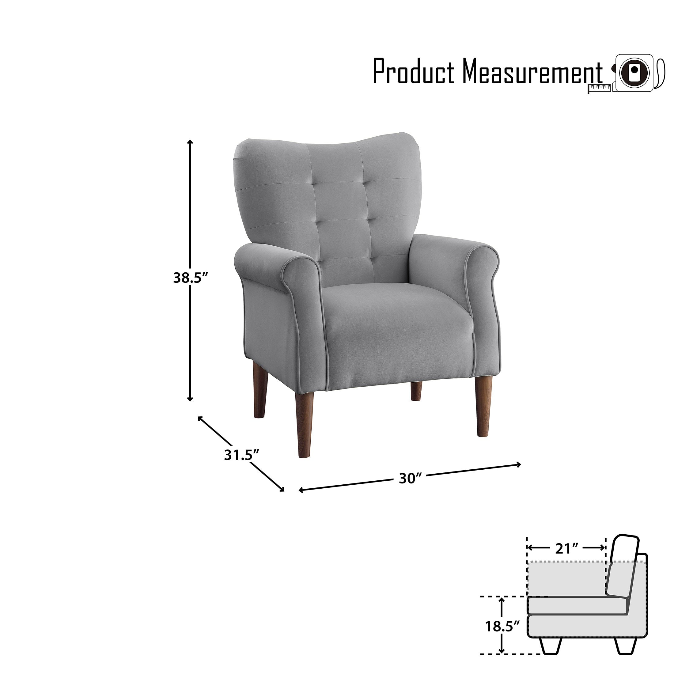 OakvillePark Primrose Wingback Chair, Dark Gray