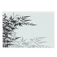 thumbnail image 1 of Bamboo Print Cutting Board, Bamboo Leaves on Clear Simple Background Organic Life Illustration, Decorative Tempered Glass Cutting and Serving Board, Large Size, Black and White, by Ambesonne, 1 of 1
