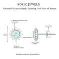 thumbnail image 6 of Rosec Jewels Natural Ethiopian Opal Stud Earrings with Diamond Halo for Women - AAA Grade, 10K White Gold, 6 of 8