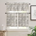 thumbnail image 2 of Beige Ombre Kitchen Curtains and Valances Set, Rod Pocket Curtains Tier Farmhouse Window Curtains 24 Inch Length, Modern Retro Oil Painting Abstract Rustic 3 Piece Kitchen Curtains Set, 2 of 6