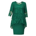 thumbnail image 2 of Eandarui Women Plus Size Formal Dress for Mother of The Bride Dress Floral Lace Cover Up Elegant Green XXL, 2 of 3