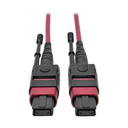 UPC: 0037332200280 | Tripp Lite MTP/MPO Multimode Patch Cable 12 Fiber 40 GbE 40GBASE-SR4 OM4 Plenum-Rated (F/F) Push/Pull Tab Magenta 3 m (9.8 ft.) (N845-03M-12-MG)