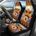 thumbnail image 2 of Uorisanigo Aztec Highland Cow 14 Pcs Car Seat Covers Full Set Steering Wheel Cover Auto Console Cover Cars Headrest Cover Auto Seat Belt Cover Keychain Elastic Easy Installation Fit Car SUV, 2 of 6