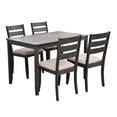 thumbnail image 2 of Duhome Dining Set 5-Piece Dining Room Set, 1 Solid Wood Dining Table with 4 Linen Fabric Dining Chairs for Dining Room Kitchen, Grey, 2 of 9