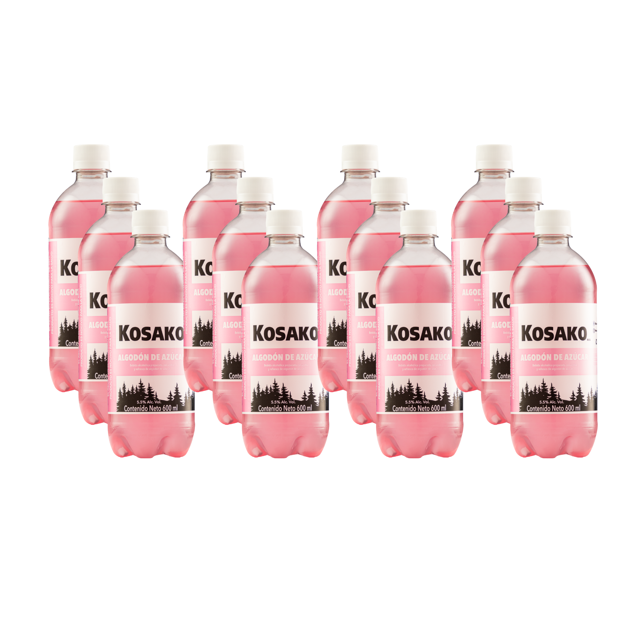 12 Pack Bebida Kosako Algodón de Azúcar 600 Ml Kosako Bebida Preparada con Vodka