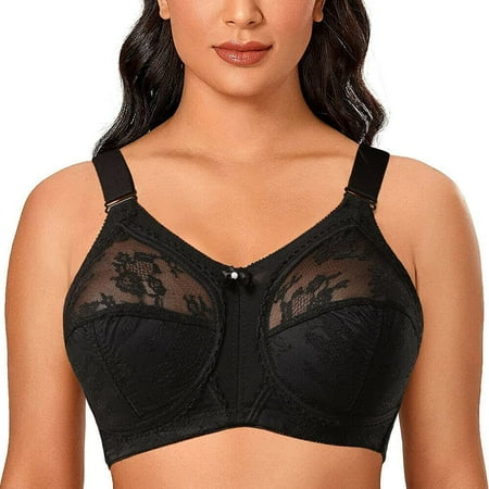 

Women s Plus Size Minimizer Sleep Unlined Full Coverage Lace Wirefree Bra 44D