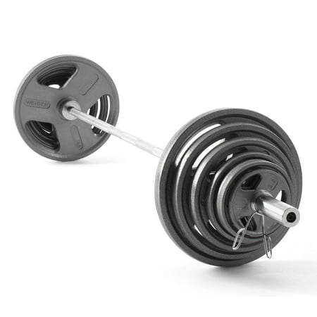 Weider Cast Iron Olympic Hammertone Weight Set, 210 Lb. or 300 (Best Olympic Barbell Set)