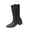 Black, variant on Women'S Mid-Calf Boots Versatile Cool Eye-Catching Boots Fall Winter Comfortable High-Heeled Thick-Soled Style Pointed Pu Material Us Size 5.5