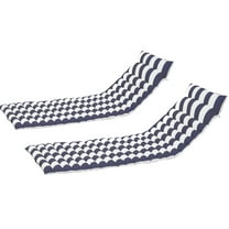 SYNGAR 2-Piece Outdoor Lounge Chair Cushion, Patio Funiture Seat Cushion, Chaise Lounge Cushion, Blue&White