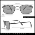 thumbnail image 3 of Retro Hipster Narrow Rectangle Metal Rim Dad Fashion Sunglasses [Gold - Brown], 3 of 8