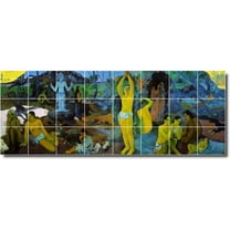 Ceramic Tile Mural-Paul Gauguin People Kitchen Tile Mural 3. 34" w x 12.75" h using (24) 4.25 x 4.25 ceramic tiles