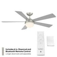 thumbnail image 5 of Eclipse Indoor and Outdoor 5-Blade Smart Ceiling Fan 54in Brushed Nickel Titanium with 3000K LED Light Kit and Remote Control, 5 of 5