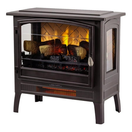 

Country Living Infrared Freestanding Electric Fireplace Stove | Electric Indoor Room Heater with Remote Multiple Flame Colors in Bronze