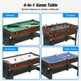 thumbnail image 3 of FUNTOK 4 in 1 Game Table with Ping Pong, Air Hockey, Foosball, Pool, 48'' Multi Game Table with All Accessories & Storage, Combo Game Table for Adults Kids Family Home Game Room, 3 of 9