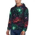 thumbnail image 3 of Goofa Red And Green Carnation for Men's Hooded Sweatshirt - Lightweight Pullover Hoodie with Kangaroo Pocket, Perfect for Everyday Wear-Medium, 3 of 7