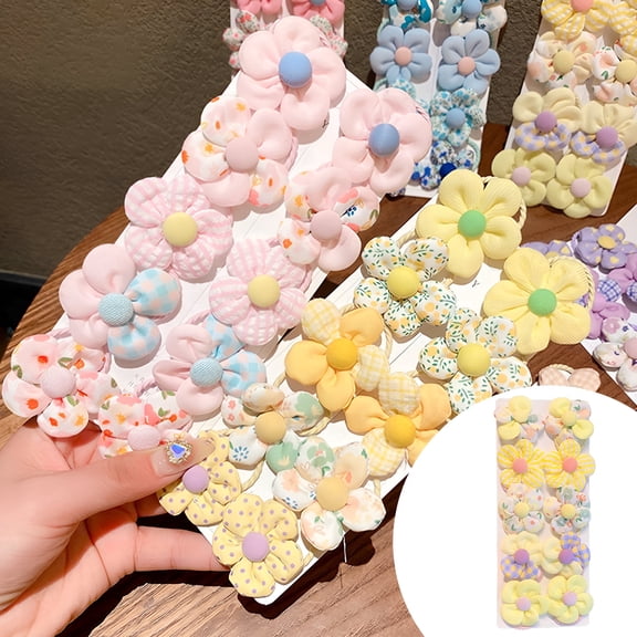 TUWAFE Baby Flower Hair Clips,No Damage Soft Hair Ties for Toddler Girls