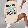 thumbnail image 4 of UANWENN T-Shirt d'Été Imprimé Col Rond Manches Courtes Raglan Style Plage Décontracté (4) T-Shirts Longs Ajustés pour Femmes Col Roulé pour Femmes Pack T-Shirts Décontractés Manches Courtes pour Femmes, 4 of 5