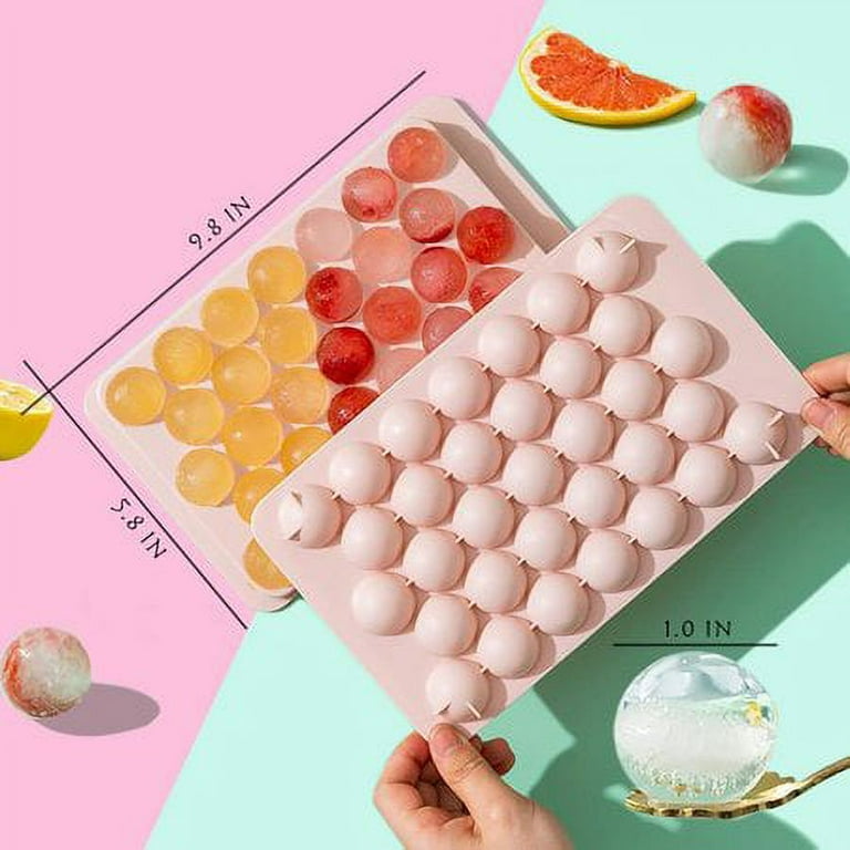 Round Ice Cube Tray with Lid & Bin Ice Ball Maker Mold for Freezer with  Container Mini Circle Ice Cube Tray Making 66PCS Sphere Ice Chilling  Cocktail Whiskey Te… in 2023