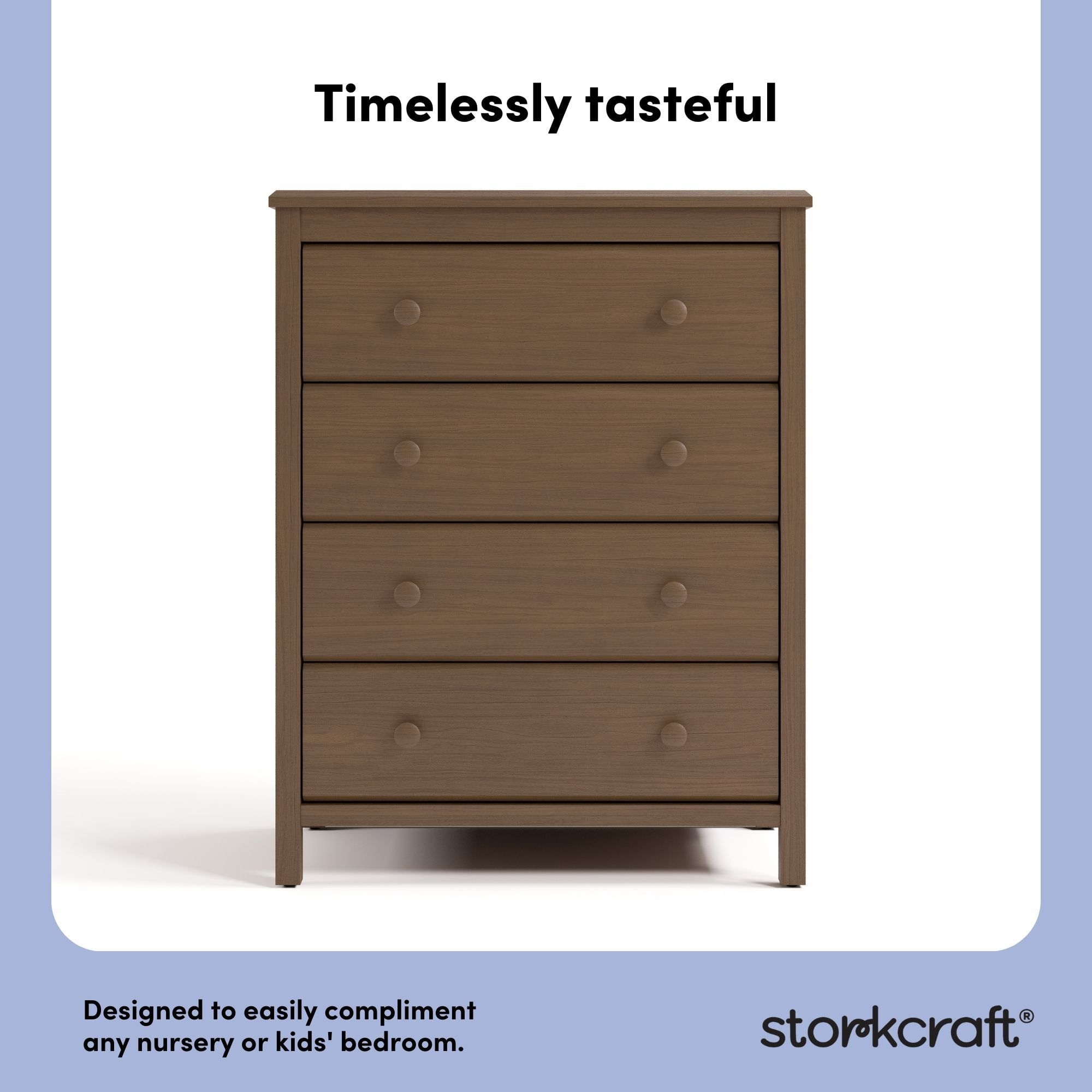 Storkcraft Alpine 4 Drawer Nursery Dresser, Hazelnut