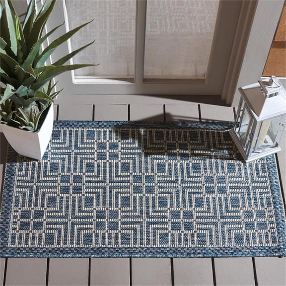 Pemberly Row 2' x 3'-7" Area Rug in Navy Gray for Entryway or Hallway