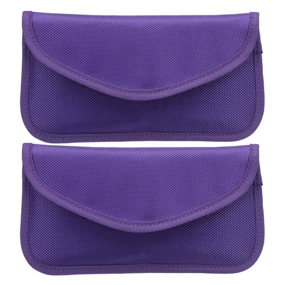 Uxcell Faraday Bags, 6.5" Signal Blocking Key Pouch Anti-Theft Car Protection, Purple 2 Pcs
