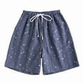 thumbnail image 3 of QNANSPI Pajama Shorts for Men, Mens Pajama Bottoms, Mens Summer Lightweight Print Shorts Breathable Home Shorts, 3 of 3