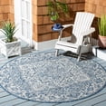 thumbnail image 2 of SAFAVIEH Courtyard Joey Medallion Indoor/Outdoor Area Rug, Navy/Light Grey, 6'7" x 6'7" Round, 2 of 9