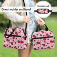 thumbnail image 5 of HUIACONG Strawberry and Daisy Pattern Lunch Bag, Durable Durable Zipper Aluminum Film Material Insulated Lunch Bag for Camping Office Travel, 5 of 10