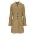 thumbnail image 6 of Long Winter Trench Coat Overcoat For Ladies With Slim Fit Design Color: Khaki Size: XXL, 6 of 7