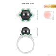 thumbnail image 5 of ANGARA Tahitian Cultured Pearl Floral Ring with Emeralds in 14K White Gold for Women | June Birthstone, Birthday, Anniversary, Jewelry Gift for Women | Pearl Ring, 5 of 8