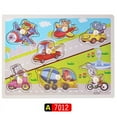 thumbnail image 1 of Wooden Children's Hand-held Board Animal Digital Three-dimensional Puzzle Puzzle Building Blocks Doll Toys Stall, 1 of 6