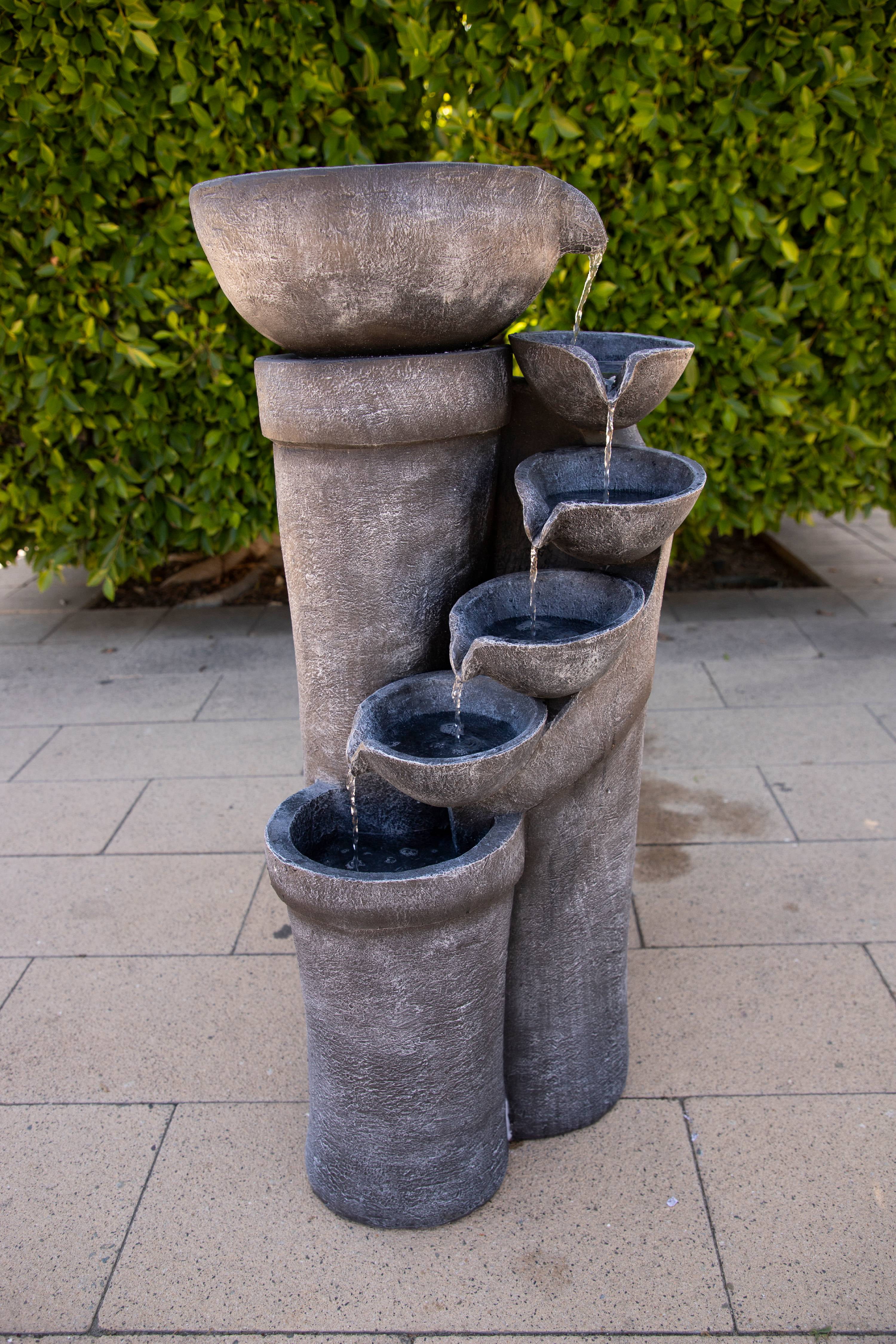 Alpine Corporation ZEN560 Alpine Modern Bowls Cascading Fountain, 40 Inch Tall Floor,... by Alpine