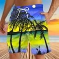 thumbnail image 2 of Midsumdr Mens Shorts Hawaiian Printed Casual Drawstring Loose Plus Size Beach Shorts Quick Dry Outdoor Travel Shorts with Pockets, 2 of 4