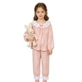 thumbnail image 5 of BOOMNY Child Girls Pajamas Sets 2 Peice Plaid Long Sleeve Lace Sleepwear Tops Pants Pjs Set for Kids Cozy Loungewear Homewear, 5 of 5