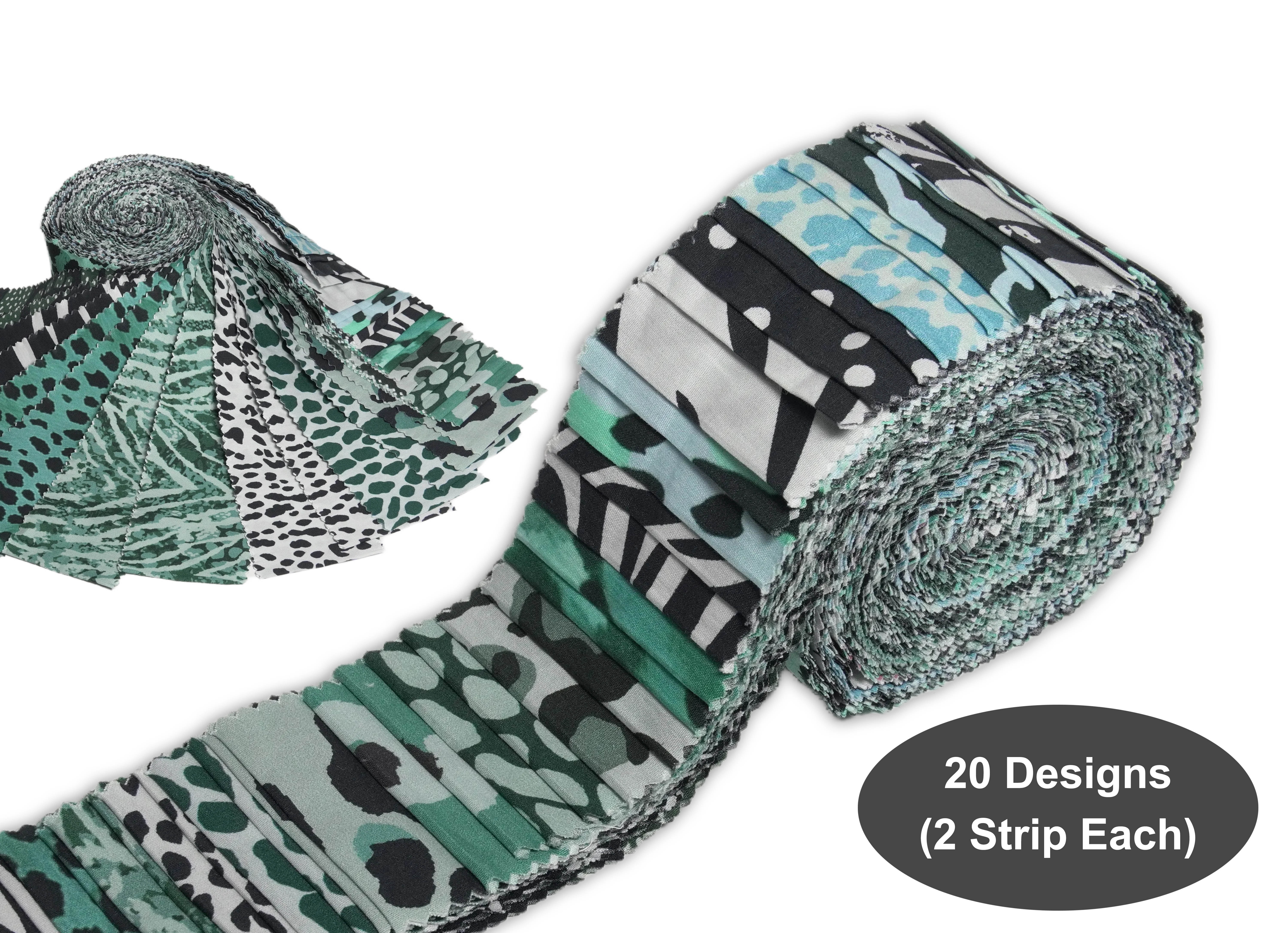 Soimoi 40Pcs Animal Skin Print Cotton Precut Fabrics for Quilting Craft Strips 2.5 x 42 inches Jelly Roll
