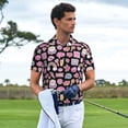 thumbnail image 5 of Balery Elements Printed Men’s Short Sleeve Polo Shirt, Midweight Men's Shirt,Golf Polo shirts -Medium, 5 of 8