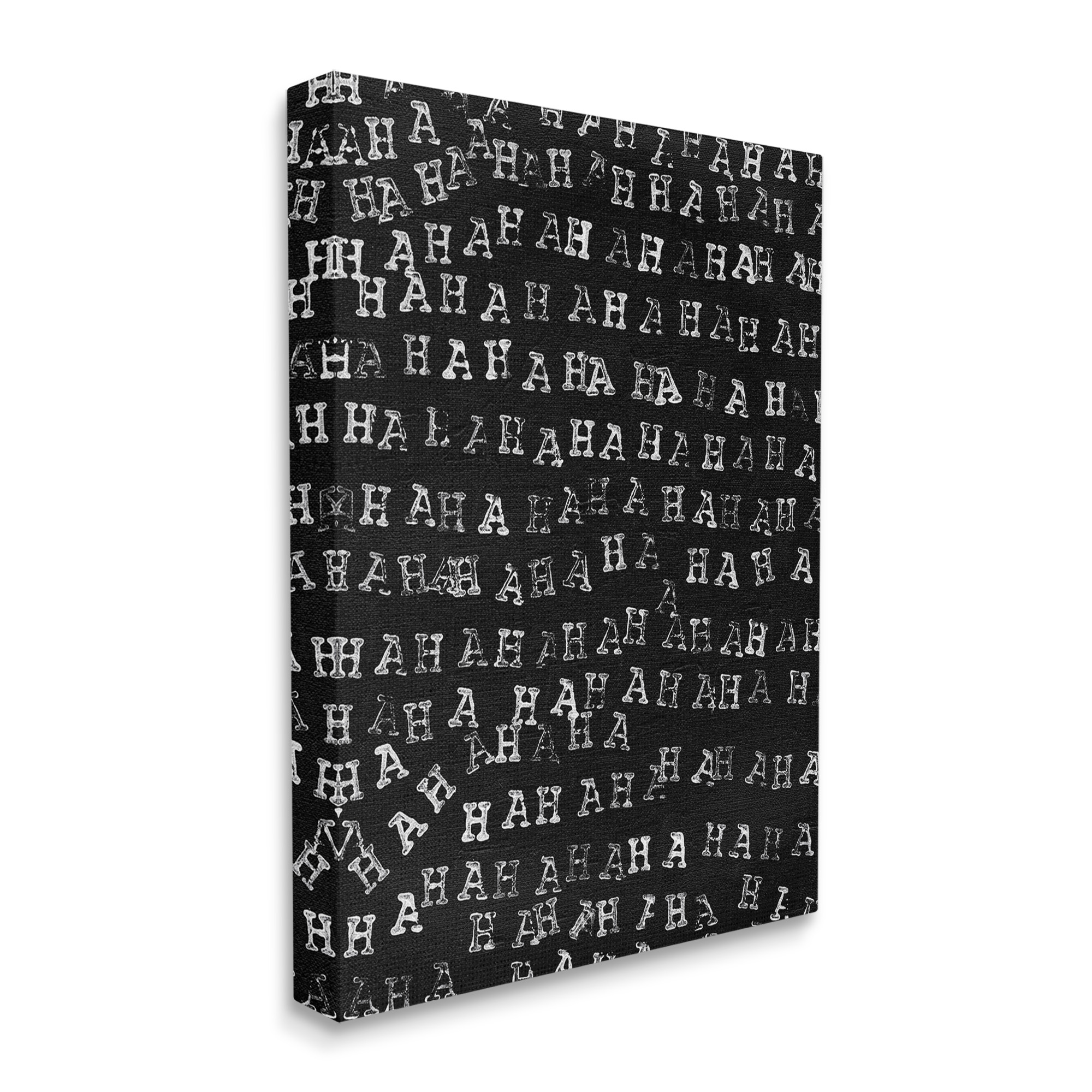 Stupell Industries Haha Typography Pattern Abstract Painting Gallery Wrapped Canvas Art Print Wall Art, 16 x 20