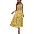 thumbnail image 1 of XINQIHANG Womens Mini Dress Summer Casual Puffy Sleeve Off Shoulder Elastic Waist Aline Flowy Ruffle Dresses, 1 of 7