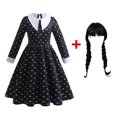 thumbnail image 1 of Disfraz de Cosplay de Wednesday para niña, vestido gótico negro para fiesta de Halloween, novedad de 2023, 1 of 4